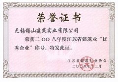 2008年度江蘇省建筑業(yè)優(yōu)秀企業(yè)
